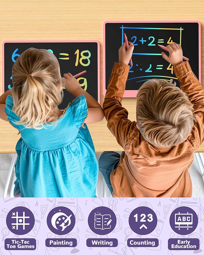 ORSEN LCD Writing Tablet for Kids, 16 inch Doodle Board Learning Toys for 3 4 5 6 7 8 Year Old Girls Boys, Birthday Gift Colorful Drawing Pad for Kids, Pink