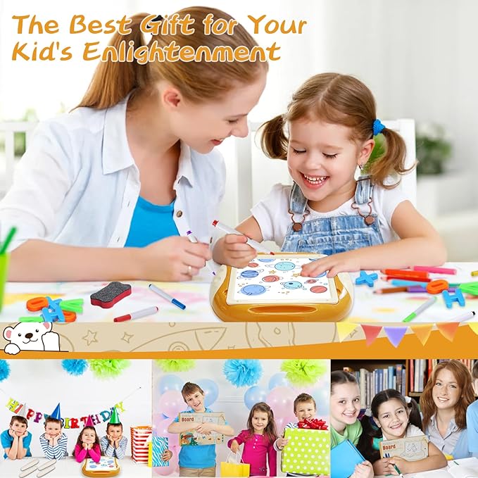 Toys for 1-2 Year Old, Toddler Toy with Magnetic Letters and Numbers, Learning and Educational Toys for 1 2 Year Old, Birthday Christmas Gifts (Creamy Orange)