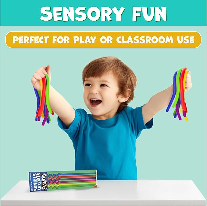 BUNMO Stocking Stuffers for Kids - Stretchy Sensory Strings - Sensory Toys for Kids - Stocking Stuffers for Boys and Girls - Hours of Fun - Original - 6 Pack