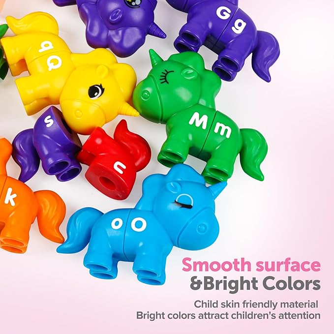 ABC Letters Matching Toys Double-Sided Alphabet Learning Toy for Kids Fine Motor Toys Uppercase Lowercase Letters Sorting and Matching Game Easter Birthday Gifts for Toddlers Kids 3 4 5（13Pcs）