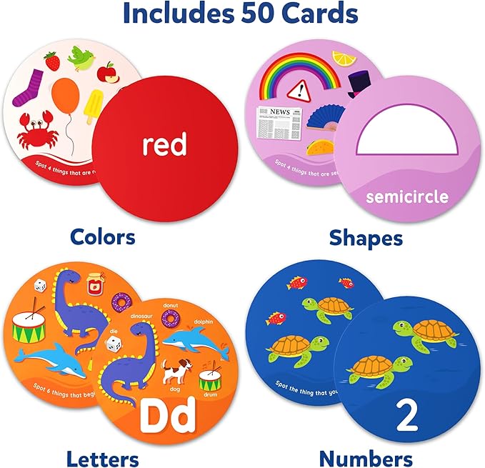 Skillmatics Card Game for Toddlers - Spot & Learn Letters, Numbers, Shapes & Colors, Preschool Learning, Travel Toys, Gifts for Kids Ages 2, 3, 4, 5