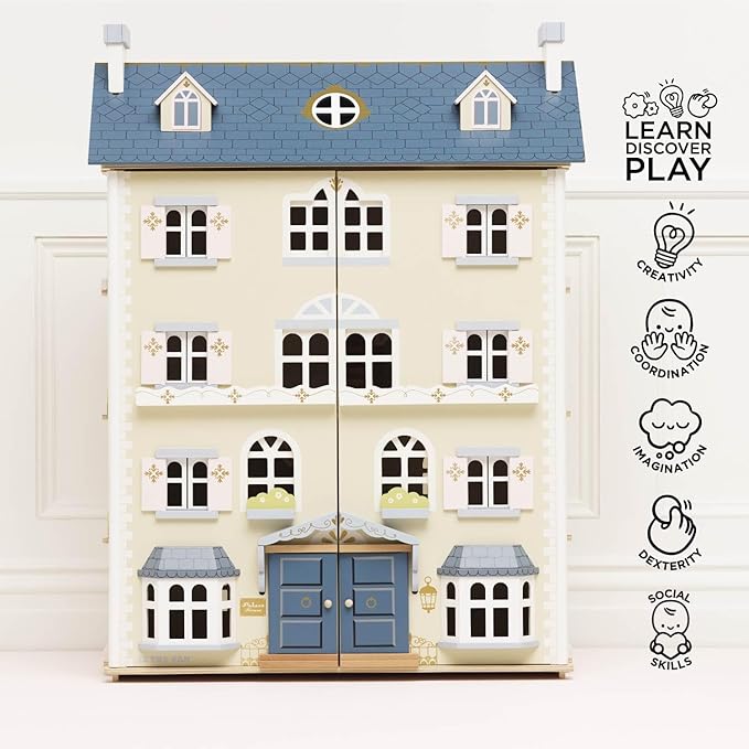 Le Toy Van - Palace House Large Wooden Doll House | Great As a Gift | 5 Storey Wooden Dolls House Play Set - Suitable for Ages 3+