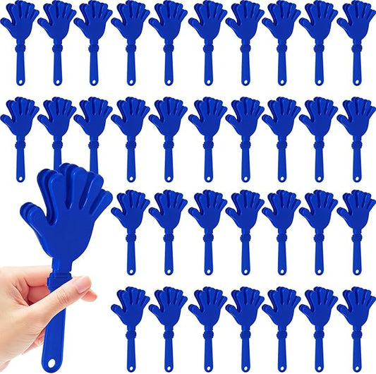 36 Pcs Hand Clappers Noisemakers 7.5 Inch Clappers Noisemakers Plastic Hand Clappers for Birthdays Game Football Sporting Events Cheers Supplies Dance Basketball Football Noisemakers（Blue）