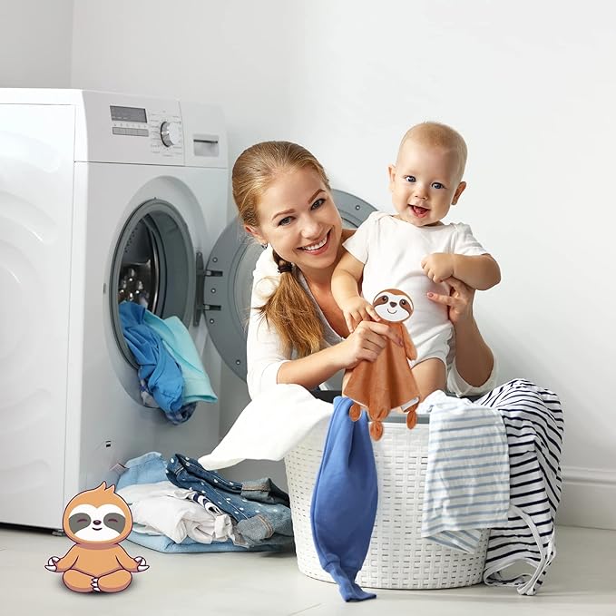 Pro Goleem Sloth Security Blanket Soft Lovey for Babies Boys and Girls Newborn Lovie Infant Blankie Sloth Baby Snuggle Toy Stuffed Animal Baby Gifts 14 Inch