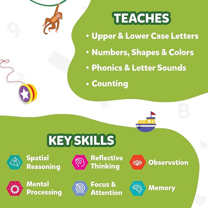 Skillmatics Card Game for Toddlers - Spot & Learn Letters, Numbers, Shapes & Colors, Preschool Learning, Travel Toys, Gifts for Kids Ages 2, 3, 4, 5