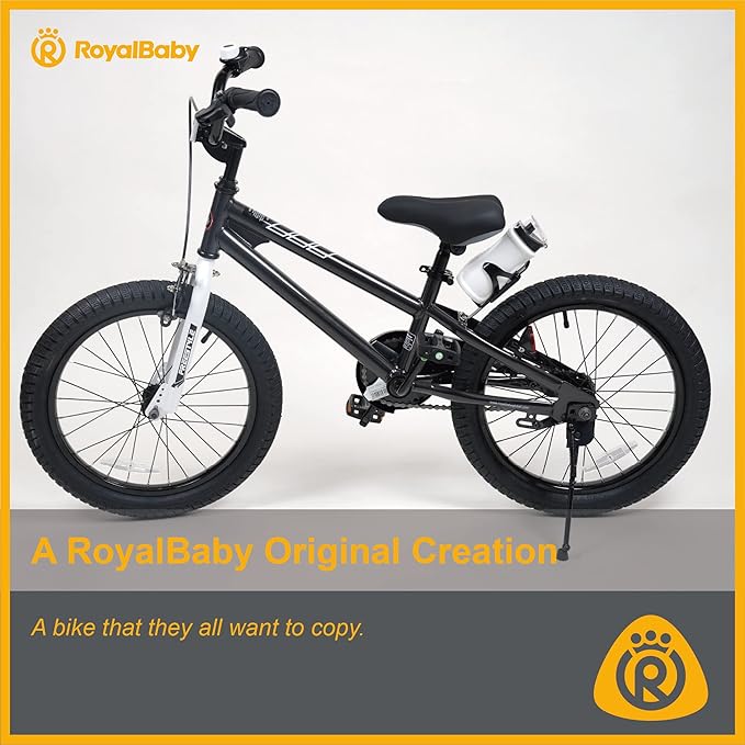 RoyalBaby Kids Bike Freestyle Classic & EZ Balance Pedal Switchable Bicycle, 12 14 16 18 Inch, 3-10 Years Toddler to Big Kids