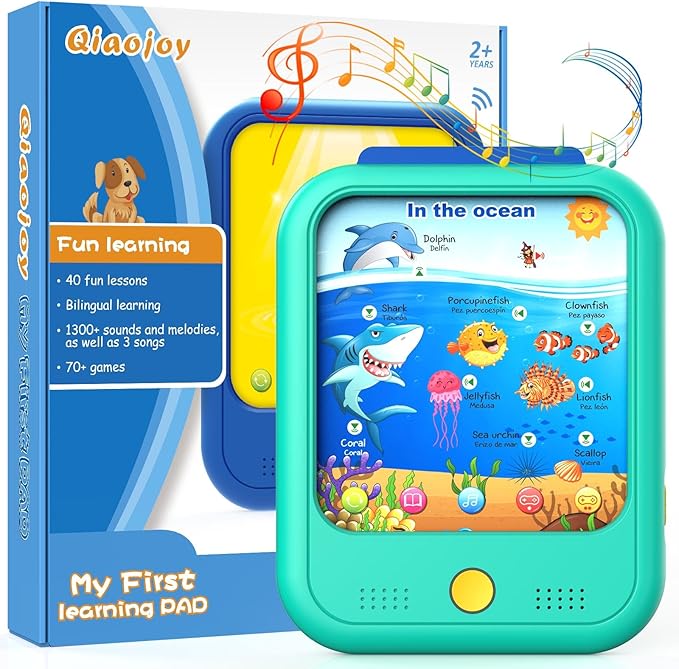 Kids Learning Tablet Educational Learning Pad for Toddlers 2-5 to Learn Alphabets, Numbers, Foods, Time, Music, Vehicles, Tablet Toy for Toddlers Ages 2 3 4 5 6 Years Old