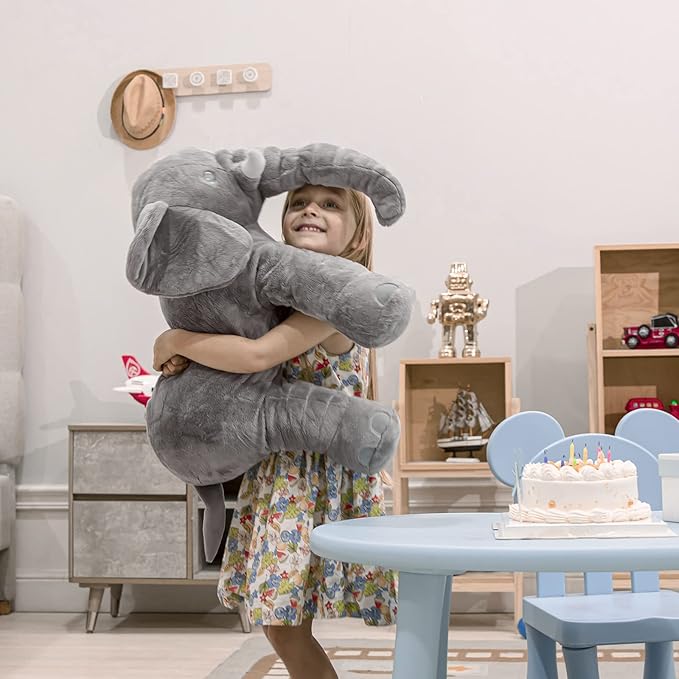 Homily Big Stuffed Elephant, Large Elephant Stuffed Animal, Giant Plush Animal Fluffy Toy for Girl Kids 24 INCH