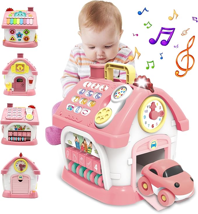 Montessori Toys for 1+ Year Olds Girl Gifts - 8-in-1 Musical Learning House Baby Toy 6-12 12-18 Months, Toddler Toys Age 1, 2 Year Old Girl Birthday Gifts