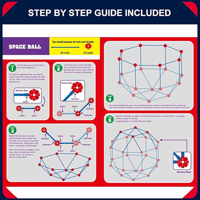 OleFun Fort Building Kit for Kids 4,5,6,7,8+Year Old Boys & Girls, 140 pcs, Creative STEM Building Toys for DIY Castles, Tunnels, Play Tent, Ideal Gift for Aged 5-8