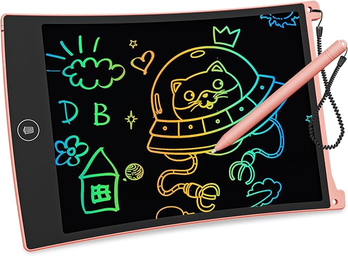bravokids LCD Writing Tablet with Lanyard, 8.5 inch Colorful Doodle Board Drawing Pad for Kids, Travel Games Activity Learning Toys, Birthday Gift for Age 3 4 5 6 7 8 Year Old Boys Girls