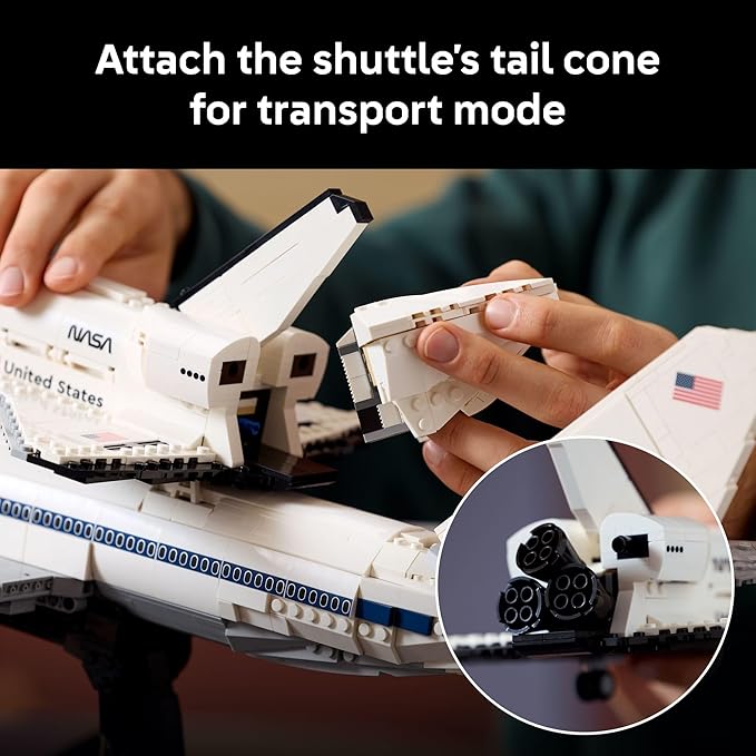 LEGO Icons Shuttle Carrier Aircraft Building Set for Adults - Spaceship & Airplane Model Kit for Adults, Ages 18+ - Air & Space Decor - Gift Idea for Men & Women - 10360