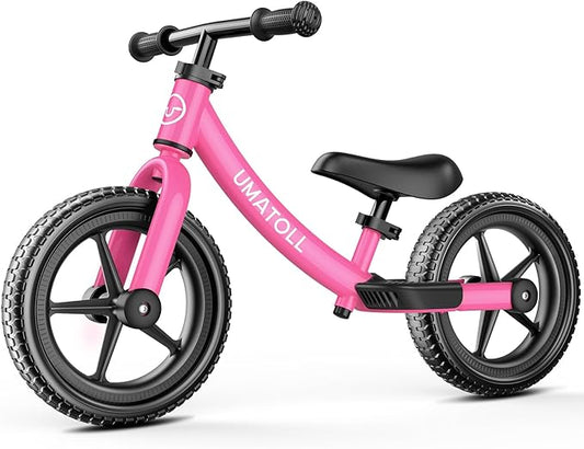 Umatoll Toddler Balance Bike 2 Year Old, Kids Bike Toy for 18 Months to 5 Years Old, Tool-Free Adjustment, Birthday Gifts for 2-3 Boys Girls, No Pedal