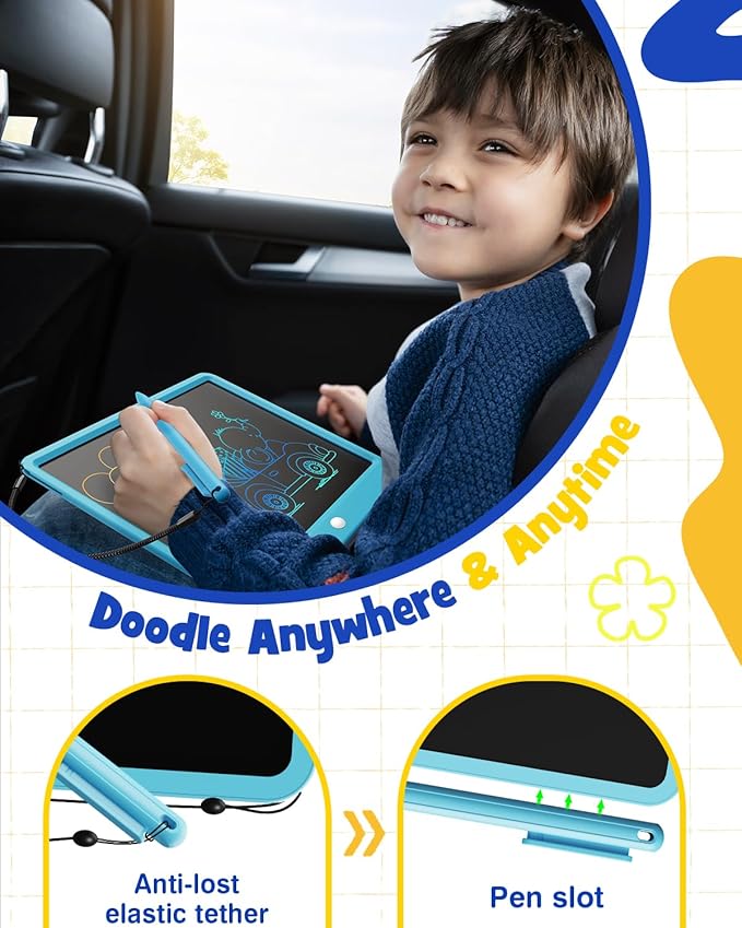 TEKFUN Birthday Gifts for Kids, 16inch LCD Writing Tablet Drawing Board, Teen Girl Boy Gifts Age 10 and Up, Birthday Gifts for All Age Groups, Erasable Writing Tablet for Business Meeting (Blue)