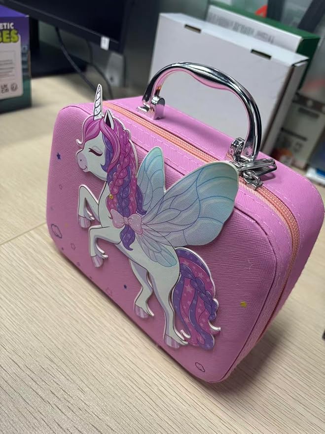 Kids Makeup Kit for Girl-Washable Makeup for Kids with Colorful unicornousous Bag,Toddler Girl Toys Pretend Makeup Beauty Set Toys,Birthday Gifts for Girls at The Age of 3-12