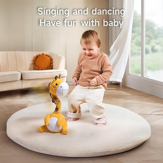 TUMAMA Dancing Talking Giraffe Toys, Mimicking Twisting Electronic Soft Plush Giraffe Toy with Record & Repeating What You Say, Singing Interactive Baby Toy for Toddler Boys Girls Gifts