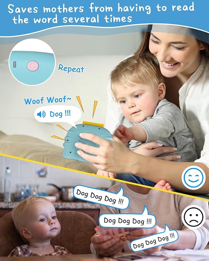 510 Words Spanish English Bilingual Talking Flash Cards for Toddlers 1-3, Pocket Speech Learning Montessori Toys for Kids, Sensory Therapy Preschool Educational Christmas Birthday Gifts for Boys Girls