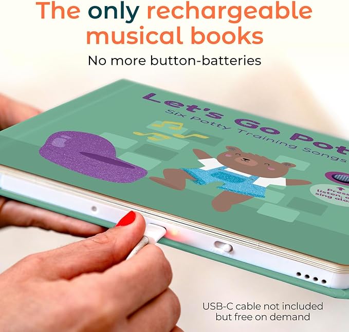 Cali's Books Potty Training Book Toddlers 1-3 - Musical Kids Books, Interactive Baby Sound Book, Headphone Jack, Educational Song Learning Toys, Singing Music Toy Babies, Toddler Resources Activities