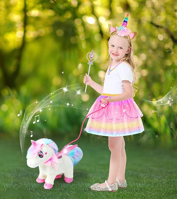 Unicorn Toys for Girls Age 4-6 Unicorns Gifts, Walking Talking Singing Interactive Toy, Remote Control Plush Unicorn's Pet Care Toy, Unicornss Dress up for Toddler Girls Kids 3 4 5 6 Years