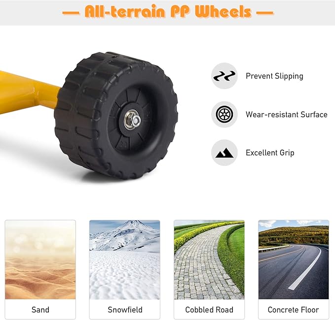 Costzon Kids Ride on Sand Digger with Wheels, Heavy Duty Steel Digging Scooper Excavator Crane with 360° Rotatable Seat for Dirt, Snow, Beach, Outdoor Sandbox Play Toy