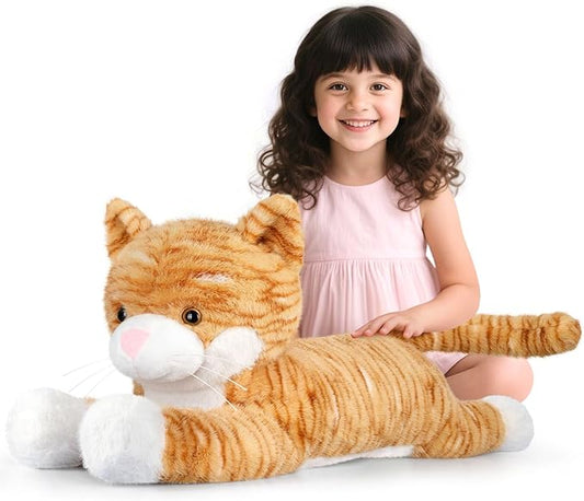 Giant Cat Plush 30", Jumbo Soft Orange Cat Stuffed Animal, Giant Plush Toys Hugging Pillow for Stress Relief & Sleep Aid, Huge Cuddly Cats Plushies Gift for Kids Adults