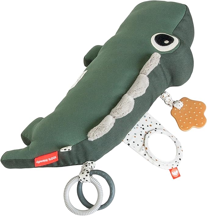 Done by Deer Tummy Time Pillow 3-6 Months - Activity and Tummy Time Toy for Baby 3 Months+ - Soft Floor Pillow with Baby Teething Toys, Small Mirror, Tags, and Crinkle Sounds for Sensory Exploration