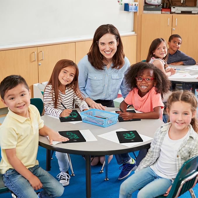 Zhehao 32 Pcs Mini LCD Writing Tablet 4.5 Inch Educational Toys Learning Writing Pad Erasable Drawing Pad Reusable Learning Toy Gift Preschool Art Board for Girls Boys Birthday Favor(Black)