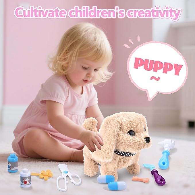 Doctor Kit for Toddlers 1-3-5 Toddler Girl Toys 3 4 5 6 Year Old Girl Birthday Gift Toys Dog Puppy Vet Kit Kids Veterinarian Playset