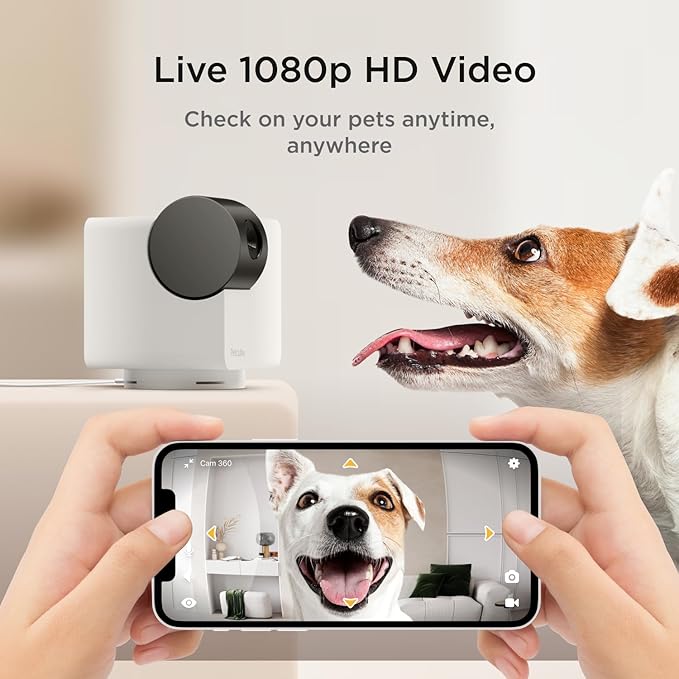 Petcube Cam 360 The Pack of 2 Camera | Ultimate Interactive WiFi Pet and Home Security Pan-Tilt Camera with Phone App, 1080p HD Video, 360° Rotation, Night Vision, Smart Alerts for Home Surveillance