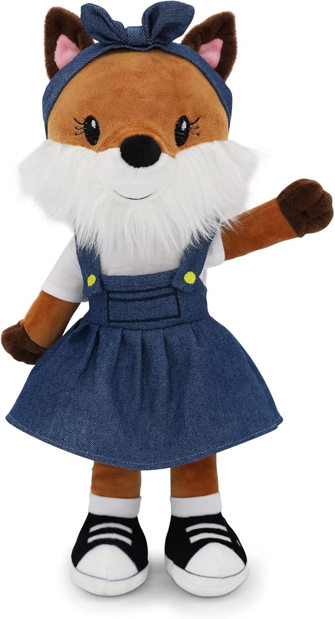 Playtime by Eimmie Soft Baby Doll Fiona The Fox - 14" Plush Rag Doll with Embroidered Features for Girls, Boys, Toddlers & Infants - Educational Stuffed Animal for Imaginative Play