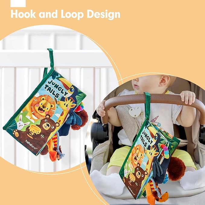 hahaland Baby Books 0-6 Months,Infant Tummy Time Toy Sensory Toys 6 to 12 Months Touch Feel Book Travel Toy Gifts for Boy Girl 0-3 Month Baby Shower Christmas Birthday Gifts Stocking Stuffers (Single)