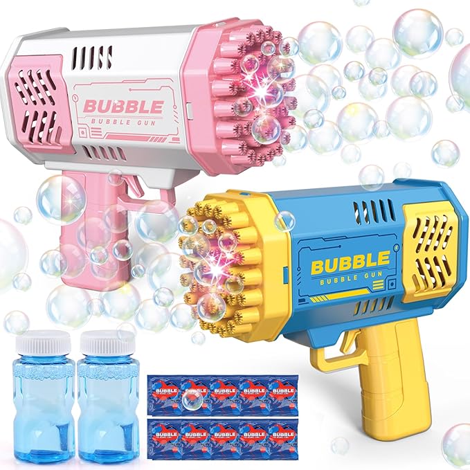 JONEG Toys for 3-8 Year Old Boys Girls: 2 Pack Bubble Machine for Kids with Bubble Solution, Gifts for 3 4 5 6 7 8 Years Old Boy Birthday Toy for Kid Toddlers Ages 4-6 Outdoor Wedding Bubbles Wands