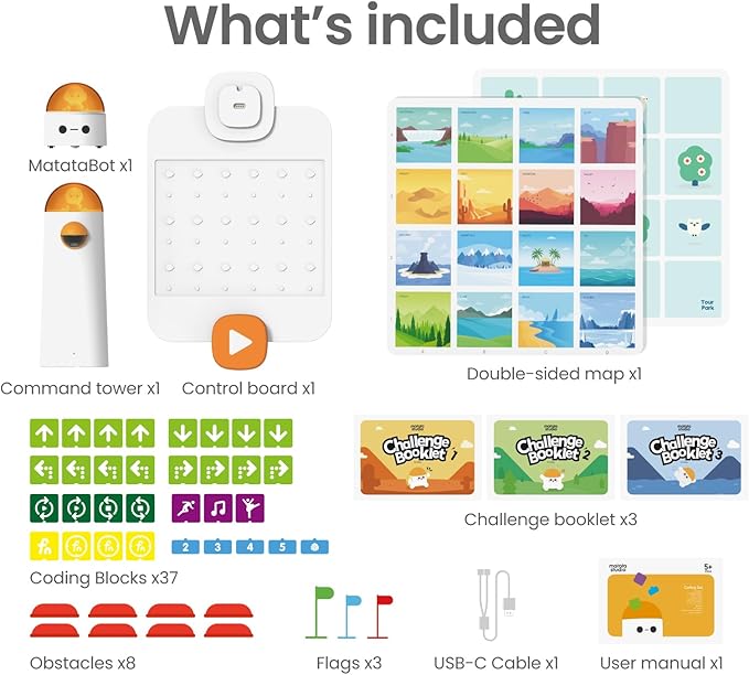 Coding Robot Set for Kids Ages 4+, STEM Robotics for Toddles to Learn Early Programming, Educational Toy for Homeschool & Classroom Ages 4-10