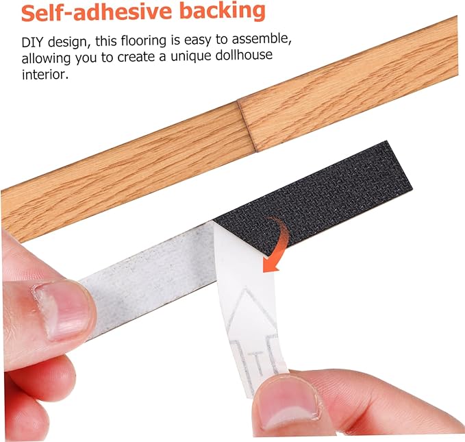 BESPORTBLE 40 Pcs Miniature Dollhouse Flooring Adhesive Plastic Tiles for Dollhouse Decoration DIY Easy Assembly Mini Floor Boards