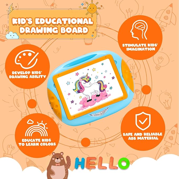 Toys for 1-2 Year Old Boys, Toddler Boy Toy with Magnetic Letters and Numbers, Learning and Educational Toys for 1 2 Year Old, Boys Birthday Christmas Gifts (Blue,Orange)