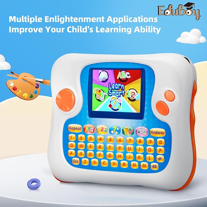 Eduboy Kids Tablet,English-Spanish Bilingual Learning Tablet for Kids, Educational Toy with 104 Learning Apps/Games,Support TV Out Function,Great Choice for Preschool Toddlers Babies Early Education