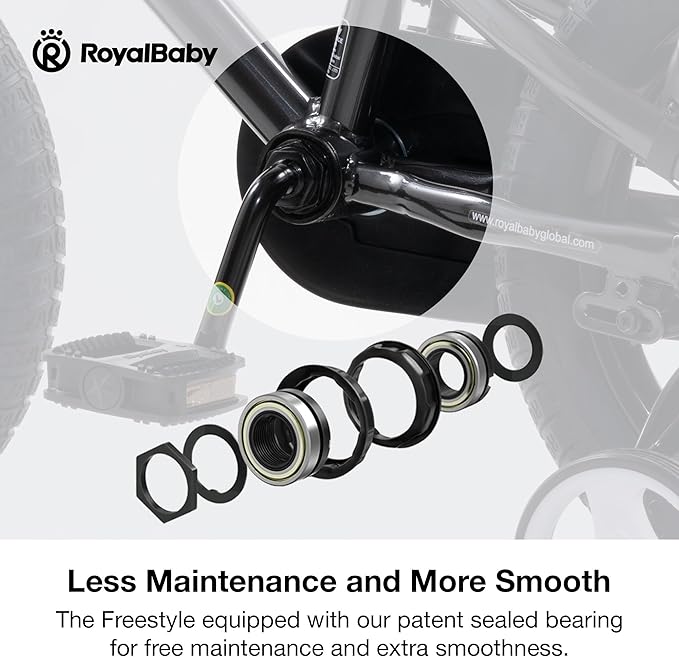 RoyalBaby Kids Bike Freestyle Classic & EZ Balance Pedal Switchable Bicycle, 12 14 16 18 Inch, 3-10 Years Toddler to Big Kids