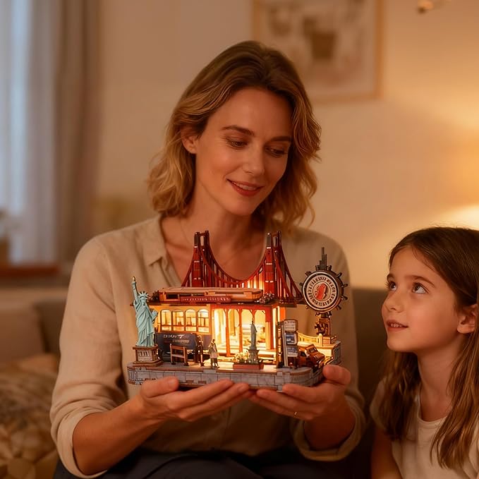 Book Nook Kit - DIY Miniature House Kit for Adults, Dollhouse Booknook Tiny House Bookshelf Decor 3D Wooden Puzzle Street Model, Ideal Gift for Book Lovers, Family, Friends (Dangdang Car)