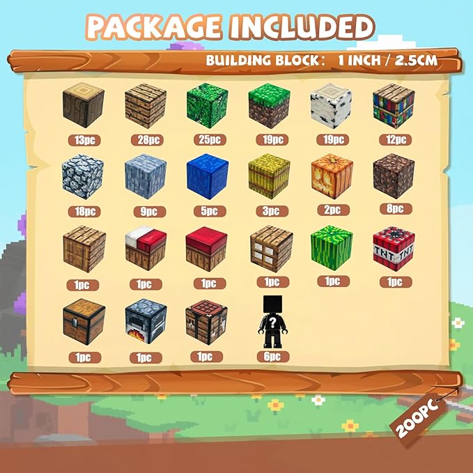 200PCS Magnetic Blocks, 1in Magnetic Building Blocks Cubes for Kids, Stacking Magnets Tiles, School STEM Montessori Stacking Toy, Christmas Birthday Gifts for Boys and Girls Age 3+ Years Old