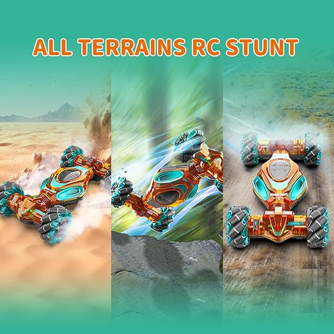 RC Car Gesture Hand Gesture Sensing RC Stunt Car Double-Side Flip 360° All-Round Rotation Drift Twist with Light Music for Boys Kids Birthday Xmas Gift