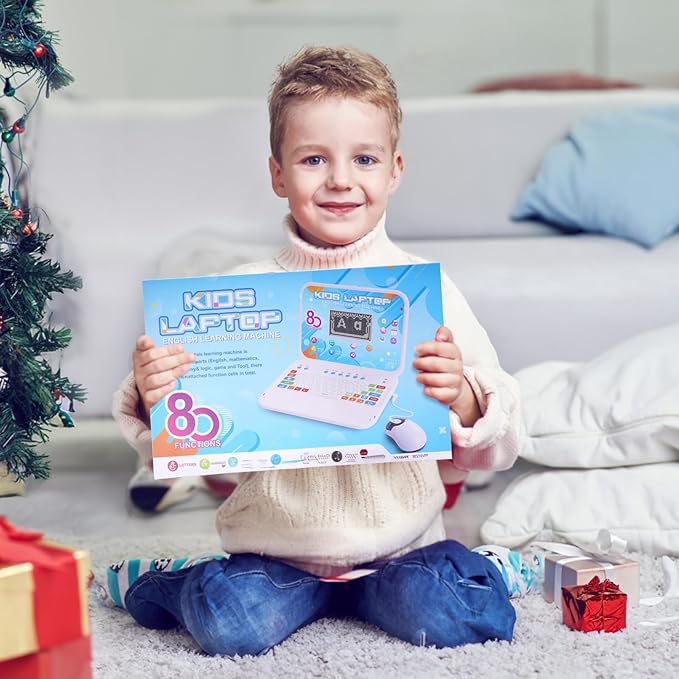 Kids Laptop, 80 Learning Modes to Learn Alphabet, Words, Mathematics, Play Games and Music, Educational Learning Computer for Kids Ages 5+
