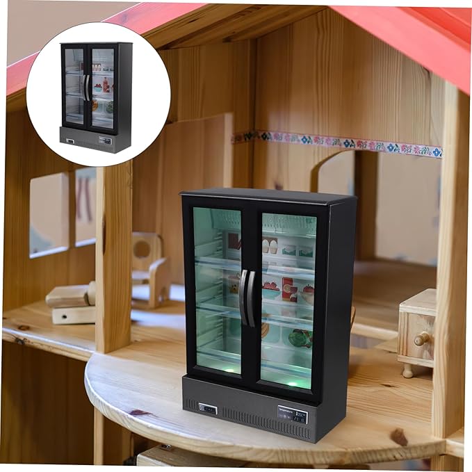 Miniature Doll House Refrigerator Model Realistic Fridge for Crafts Decor for Micro Landscapes Accessory for Miniature Scenes