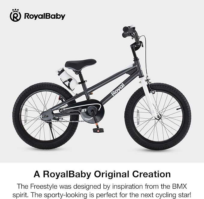 RoyalBaby Kids Bike Freestyle Classic & EZ Balance Pedal Switchable Bicycle, 12 14 16 18 Inch, 3-10 Years Toddler to Big Kids