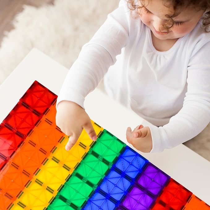 CuteTiger Magnetic Tiles, 64PCS Magnet Building Toys, Magnetic Building Set, Stacking Blocks, Perfect STEM Toys Gift for Kids Boys and Girls