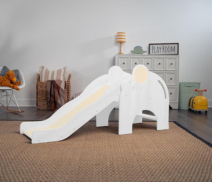 Avenlur Nima Indoor Slide - Elephant Shape Montessori Waldorf Style - Safe, Sturdy, and Reliable - Perfect Indoor Play Space for Developing Motor Skills and Balance in Toddlers and Kids Ages 1 to 5yrs