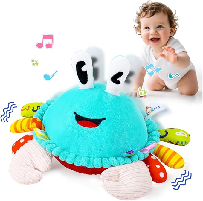 Baby Toys 12-18 Months, Musical Crawling Crab Baby Plush Toy, 50 Songs & Recording Feature, Dancing Bouncing Interactive Baby Sensory Toddler Toys 6-12 Months, Tummy Time Toys for 1 Year Old Gift