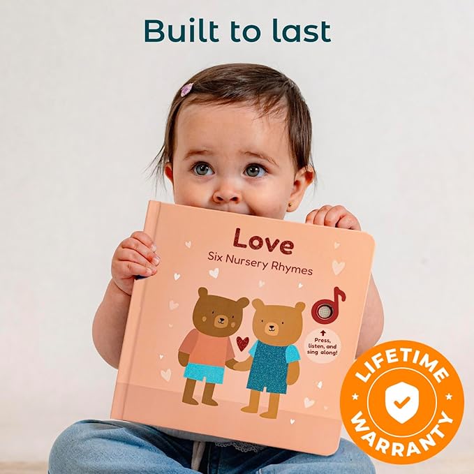 Cali's Books Music Books for Toddlers 1-3 Years Old - Interactive Sound Baby Book for Baby Girls, Musical Toy for 1 Year Olds, Singing Valentine's Day Song Toys, Button Board Book