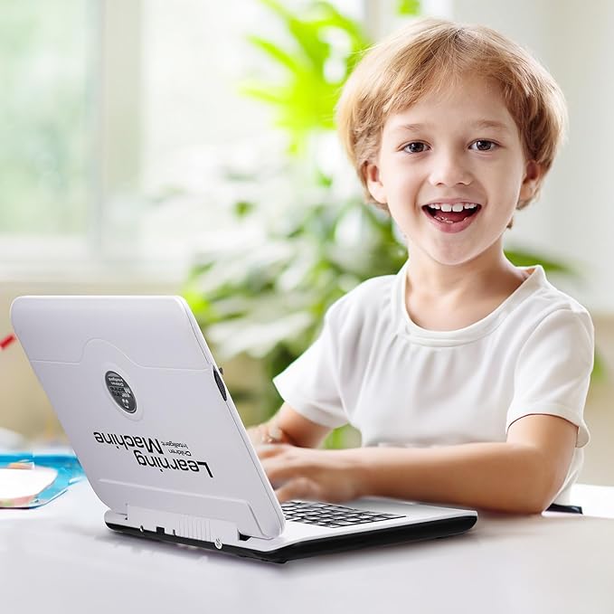 LESHITIAN Kids Laptop - 80 Learning Modes to Learn Alphabet, Words, Mathematics, Play Games and Music - Toy for Children Ages 5+