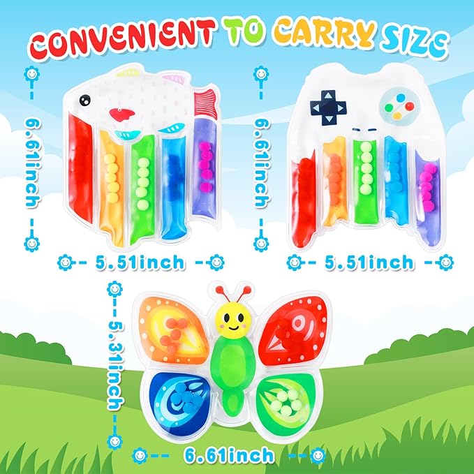 3Pack Color Sorting Toys Sensory Toys : Fine Motor Skill Games Learning for Toddlers, Color Matching Fidget Sensory for Calm Down, Preschool Learning & Educational Montessori (bee-Fish-Gamepad 3Pack)