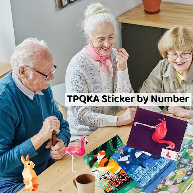 Sticker by Number Book for Kids Ages 4-8, 8-12 and Adults Animals, Ocean, Desserts, Insects Sticker Paint Puzzle Activity Books for Kids Girls Boys Birthday Party Favors Travel Toys